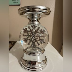 Snow globe candle holder.  Spins with or without music. from Bath and Body Works